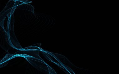 Parlayan soyut dalgalar ve soyut arkaplan ile koyu soyut arkaplan