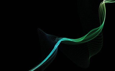 Parlayan soyut dalgalar ve soyut arkaplan ile koyu soyut arkaplan