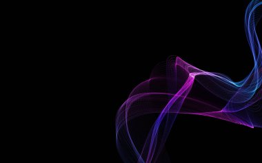 Parlayan soyut dalgalar ve soyut arkaplan ile koyu soyut arkaplan