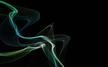 Parlayan soyut dalgalar ve soyut arkaplan ile koyu soyut arkaplan