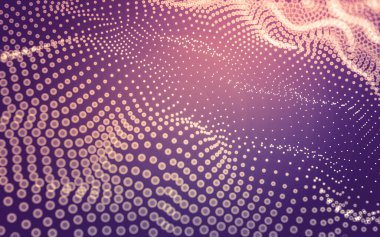 Soyut arkaplan. Çokgen şekilli molekül teknolojisi, noktaları ve çizgileri birleştiriyor. Bağlantı yapısı. Büyük veri görselleştirmesi.