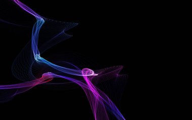 Parlayan soyut dalgalar ve soyut arkaplan ile koyu soyut arkaplan