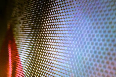 Yakın plan LED bulanık ekran. LED yumuşak odak arkaplanı. Tasarım için soyut arkaplan ideali.