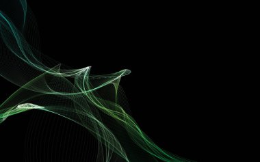 Parlayan soyut dalgalar ve soyut arkaplan ile koyu soyut arkaplan