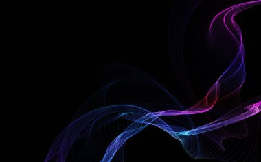 Parlayan soyut dalgalar ve soyut arkaplan ile koyu soyut arkaplan