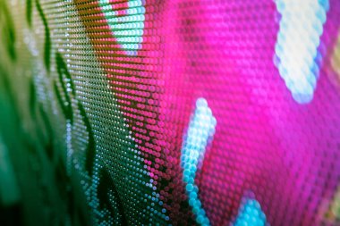 Yakın plan LED bulanık ekran. LED yumuşak odak arkaplanı. Tasarım için soyut arkaplan ideali.