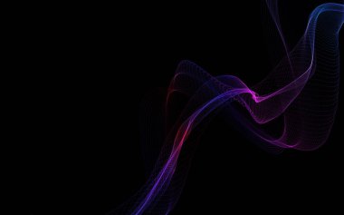 Parlayan soyut dalgalar ve soyut arkaplan ile koyu soyut arkaplan