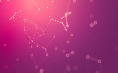 Soyut arkaplan. Çokgen şekilli molekül teknolojisi, noktaları ve çizgileri birleştiriyor. Bağlantı yapısı. Büyük veri görselleştirmesi.