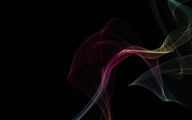 Parlayan soyut dalgalar ve soyut arkaplan ile koyu soyut arkaplan