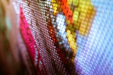 Yakın plan LED bulanık ekran. LED yumuşak odak arkaplanı. Tasarım için soyut arkaplan ideali.