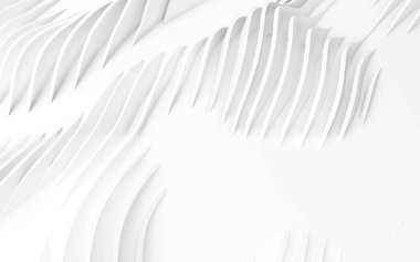 Soyut Eğri Şekiller. Beyaz Dairesel Arkaplan. Soyut arkaplan. 3d illüstrasyon