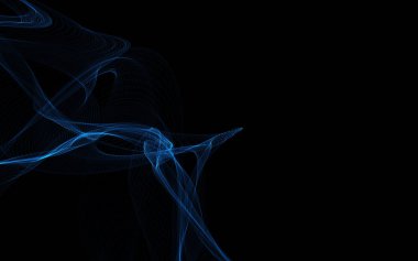 Parlayan soyut dalgalar ve soyut arkaplan ile koyu soyut arkaplan