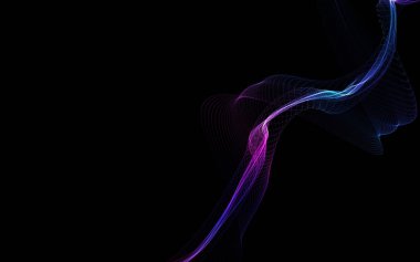 Parlayan soyut dalgalar ve soyut arkaplan ile koyu soyut arkaplan