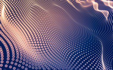 Soyut arkaplan. Çokgen şekilli molekül teknolojisi, noktaları ve çizgileri birleştiriyor. Bağlantı yapısı. Büyük veri görselleştirmesi.