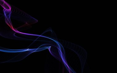 Parlayan soyut dalgalar ve soyut arkaplan ile koyu soyut arkaplan