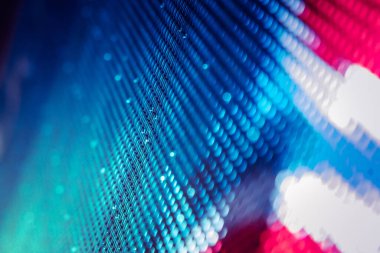 Yakın plan LED bulanık ekran. LED yumuşak odak arkaplanı. Tasarım için soyut arkaplan ideali.