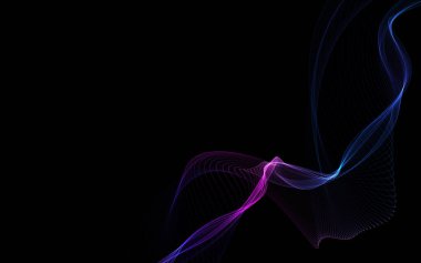 Parlayan soyut dalgalar ve soyut arkaplan ile koyu soyut arkaplan