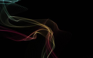 Parlayan soyut dalgalar ve soyut arkaplan ile koyu soyut arkaplan