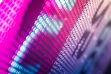 Yakın plan LED bulanık ekran. LED yumuşak odak arkaplanı. Tasarım için soyut arkaplan ideali.