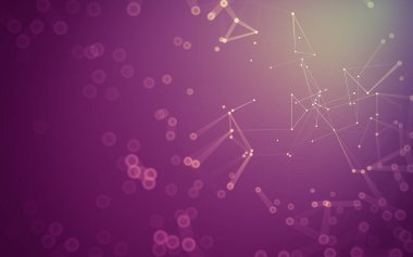 Soyut arkaplan. Çokgen şekilli molekül teknolojisi, noktaları ve çizgileri birleştiriyor. Bağlantı yapısı. Büyük veri görselleştirmesi.