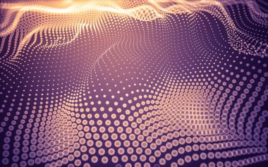 Soyut arkaplan. Çokgen şekilli molekül teknolojisi, noktaları ve çizgileri birleştiriyor. Bağlantı yapısı. Büyük veri görselleştirmesi.