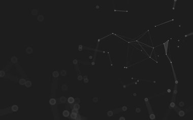 Soyut arkaplan. Çokgen şekilli molekül teknolojisi, noktaları ve çizgileri birleştiriyor. Bağlantı yapısı. Büyük veri görselleştirmesi. 