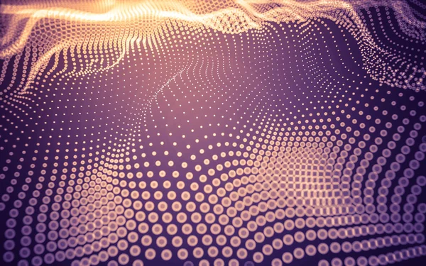 Soyut arkaplan. Çokgen şekilli molekül teknolojisi, noktaları ve çizgileri birleştiriyor. Bağlantı yapısı. Büyük veri görselleştirmesi.