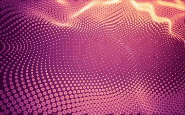 Soyut arkaplan. Çokgen şekilli molekül teknolojisi, noktaları ve çizgileri birleştiriyor. Bağlantı yapısı. Büyük veri görselleştirmesi.