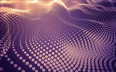 Soyut arkaplan. Çokgen şekilli molekül teknolojisi, noktaları ve çizgileri birleştiriyor. Bağlantı yapısı. Büyük veri görselleştirmesi.