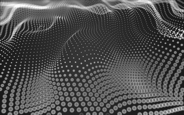 Soyut arkaplan. Çokgen şekilli molekül teknolojisi, noktaları ve çizgileri birleştiriyor. Bağlantı yapısı. Büyük veri görselleştirmesi. 