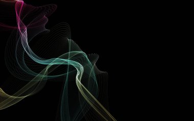Parlayan soyut dalgalar ve soyut arkaplan ile koyu soyut arkaplan