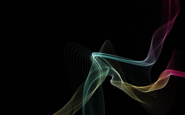 Parlayan soyut dalgalar ve soyut arkaplan ile koyu soyut arkaplan