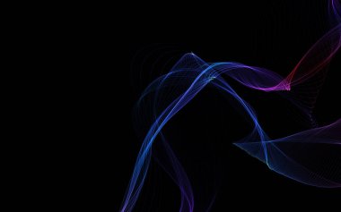 Parlayan soyut dalgalar ve soyut arkaplan ile koyu soyut arkaplan