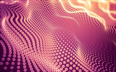 Soyut arkaplan. Çokgen şekilli molekül teknolojisi, noktaları ve çizgileri birleştiriyor. Bağlantı yapısı. Büyük veri görselleştirmesi.