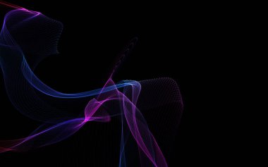 Parlayan soyut dalgalar ve soyut arkaplan ile koyu soyut arkaplan