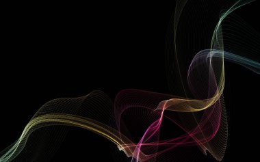 Parlayan soyut dalgalar ve soyut arkaplan ile koyu soyut arkaplan