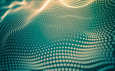 Soyut arkaplan. Çokgen şekilli molekül teknolojisi, noktaları ve çizgileri birleştiriyor. Bağlantı yapısı. Büyük veri görselleştirmesi.