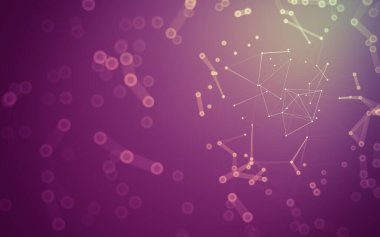 Soyut arkaplan. Çokgen şekilli molekül teknolojisi, noktaları ve çizgileri birleştiriyor. Bağlantı yapısı. Büyük veri görselleştirmesi.