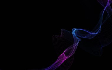 Parlayan soyut dalgalar ve soyut arkaplan ile koyu soyut arkaplan
