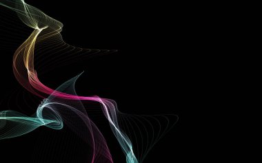 Parlayan soyut dalgalar ve soyut arkaplan ile koyu soyut arkaplan