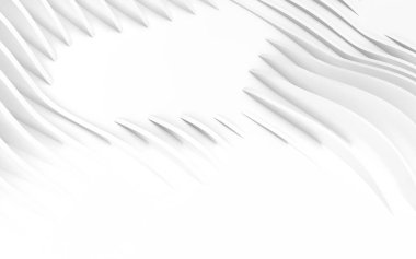 Soyut Eğri Şekiller. Beyaz Dairesel Arkaplan. Soyut arkaplan. 3d illüstrasyon