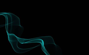 Parlayan soyut dalgalar ve soyut arkaplan ile koyu soyut arkaplan