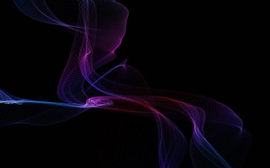 Parlayan soyut dalgalar ve soyut arkaplan ile koyu soyut arkaplan