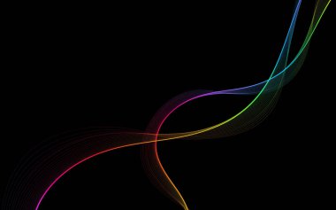 Parlayan soyut dalgalar ve soyut arkaplan ile koyu soyut arkaplan