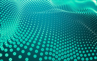 Soyut arkaplan. Çokgen şekilli molekül teknolojisi, noktaları ve çizgileri birleştiriyor. Bağlantı yapısı. Büyük veri görselleştirmesi.