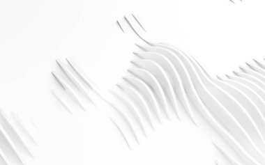 Soyut Eğri Şekiller. Beyaz Dairesel Arkaplan. Soyut arkaplan. 3d illüstrasyon