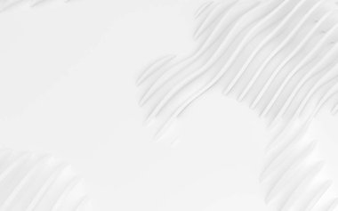 Soyut Eğri Şekiller. Beyaz Dairesel Arkaplan. Soyut arkaplan. 3d illüstrasyon