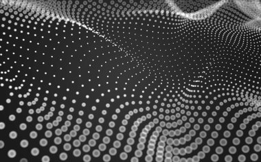 Soyut arkaplan. Çokgen şekilli molekül teknolojisi, noktaları ve çizgileri birleştiriyor. Bağlantı yapısı. Büyük veri görselleştirmesi. 