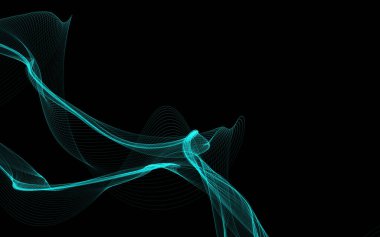 Parlayan soyut dalgalar ve soyut arkaplan ile koyu soyut arkaplan