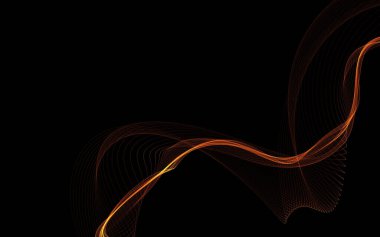 Parlayan soyut dalgalar ve soyut arkaplan ile koyu soyut arkaplan